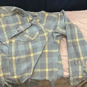 Rabbit highcountry long sleeve running button up Large